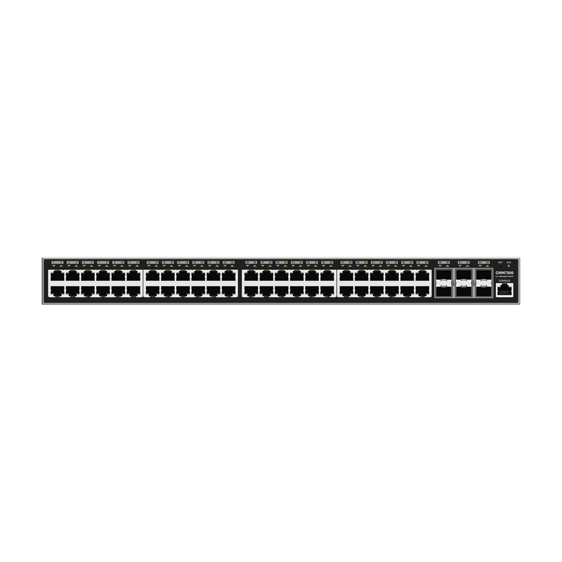 GWN7806 Switch Gigabit  Administrable / 48 puertos 10/100/1000 Mbps + 6 Puertos SFP+ / Compatible con GWN Cloud.