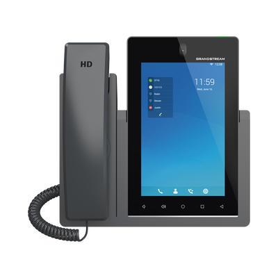 Teléfono IP Android 11, 16 líneas SIP con 16 cuentas, pantalla táctil  7", puertos Gigabit, Wi-Fi, Bluetooth, PoE, codec Opus, IPV4/IPV6 con gestión en la nube GDMS - Toer