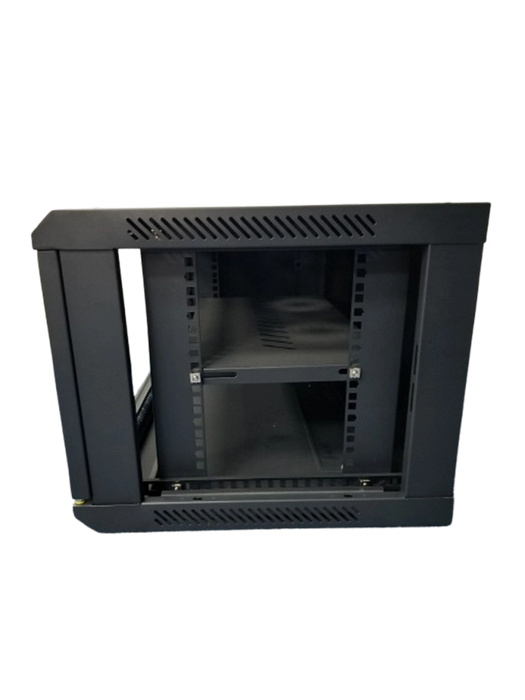 SAXXON SXR6U5406A - Gabinete de Pared Negro / 6UR / Puerta de Vidrio Templado / Dimensiones útiles: Alto 37 x ancho 53 x profundidad 40 cm