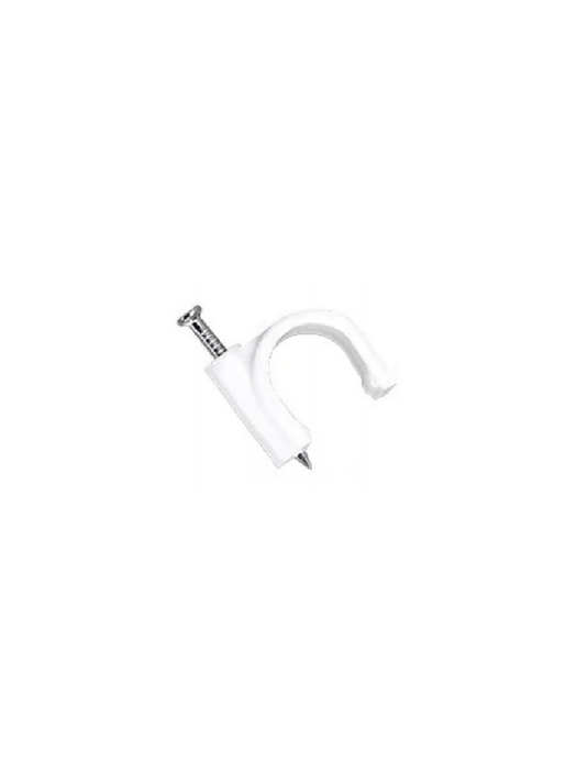 TCE LMG-NCC-5mm-W - Grapa de pared / Diámetro interno 5 mm / Altura 6 mm / Color blanco / Bolsa de 50 piezas