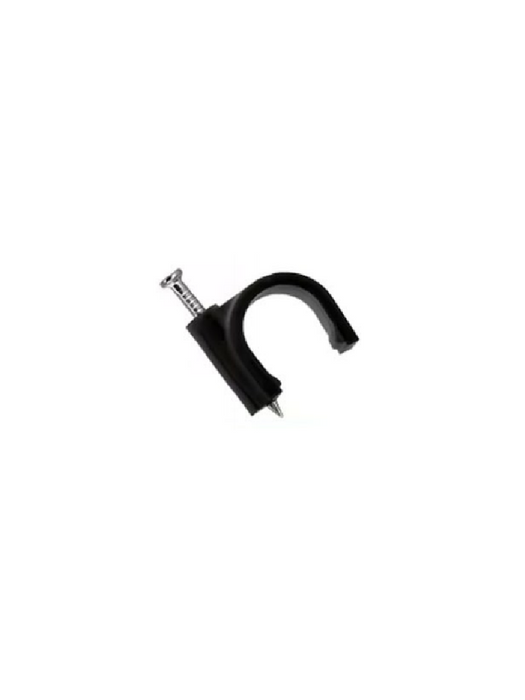 TCE LMG-NCC-5mm-BK - Grapa de pared / Diámetro interno 5 mm / Altura 6 mm / Color negro / Bolsa de 50 piezas