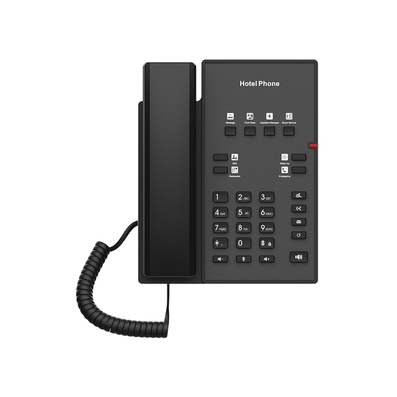 H1 Teléfono IP para Hotelería, profesional con 8 teclas programables para servicio rápido, plantilla personalizable con PoE