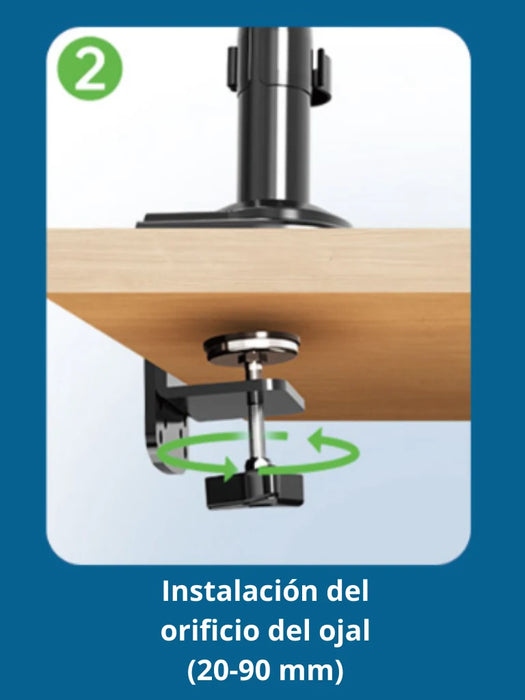 TCE H180  - Soporte de Escritorio Articulado para 2 monitores de 13 a 27" , Carga Máxima 9kg por brazo , VESA 75x75mm / 100x100mm , Ajuste de Inclinación y Rotación
