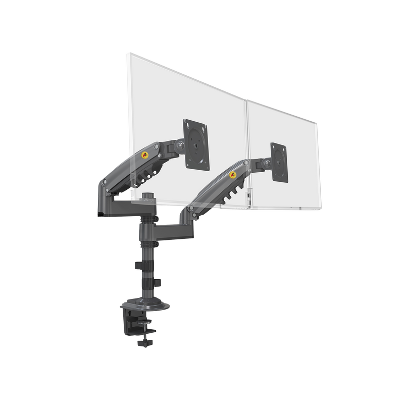 H180GNB Montaje de Escritorio articulado para 2 monitores de 17 a 27 /  Soporta hasta 9kg por monitor / Vesa 75 x 75 / 100 x 100 / Acero / Rotación: 360°