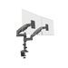 Montaje de Escritorio articulado para 2 monitores de 17 a 27" /  Soporta hasta 9kg por monitor / Vesa 75 x 75 / 100 x 100 / Acero / Rotación: 360° - Toer