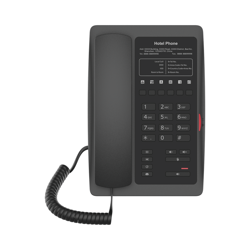 H3WB Teléfono IP WiFi para Hotelería, profesional con 6 teclas programables para servicio rápido (Hotline), plantilla personalizable con PoE