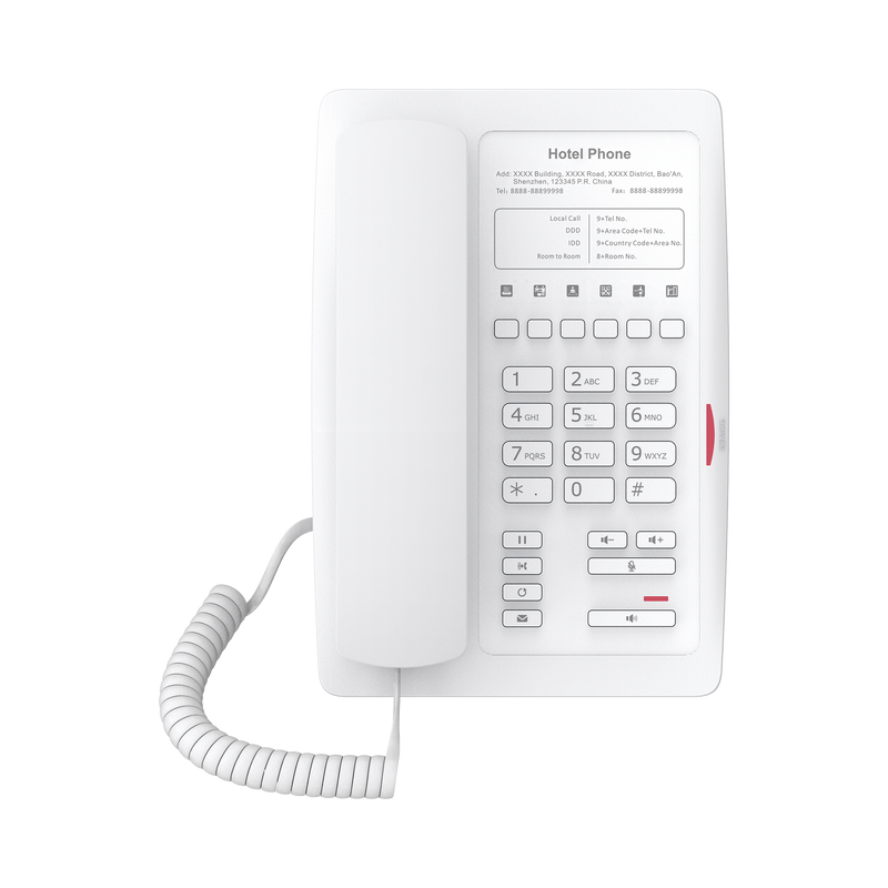 H3WW Teléfono IP WiFi para Hotelería, profesional con 6 teclas programables para servicio rápido (Hotline), plantilla personalizable con PoE