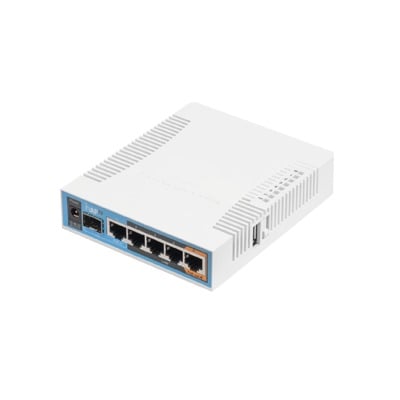 RB962UIGS-5HACT2HNT  (hAP ac) 5 Puertos Gigabit Ethernet, 1 Puerto SFP, 1 USB, WiFi Doble Banda 3x3 802.11ac, hasta 1W de potencia