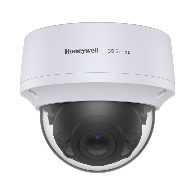 Domo IP 5 Megapixel / Lente Mot. 2.7 a 13.5 mm / 50 mts IR / Ultra Baja Iluminación /  NDAA / ONVIF /  IP67 / IK10 / H.265 / IA (Filtro de Humanos y Vehiculos) / Merodeo / Conteo de Personas / PoE / Audio y Alarmas I/O / Serie 35