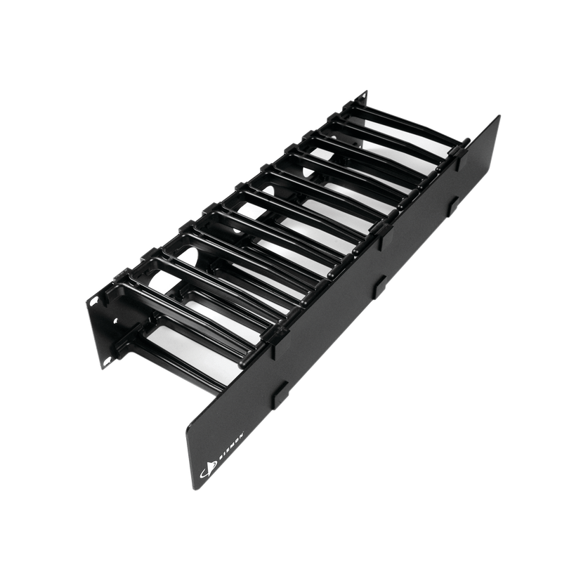 HCM-6-2U Organizador de Cable Horizontal RouteIT, Sencillo, Para Rack de 19in, 6in de profundidad, 2UR