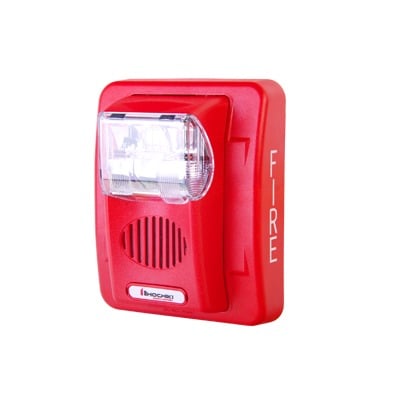 HEC3-12WR Sirena Estrobo, 12 Vcd, Multi-Candela 15 hasta 110 cd, Montaje En Pared, Color Rojo, Serie HEC3 (0500-05980) Hochiki
