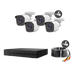 KIT TurboHD 1080p / DVR 4 canales / 4 Cámaras Bala de Metal / H.265+ / 1 Fuente de Poder Profesional / Accesorios de Instalación - Toer