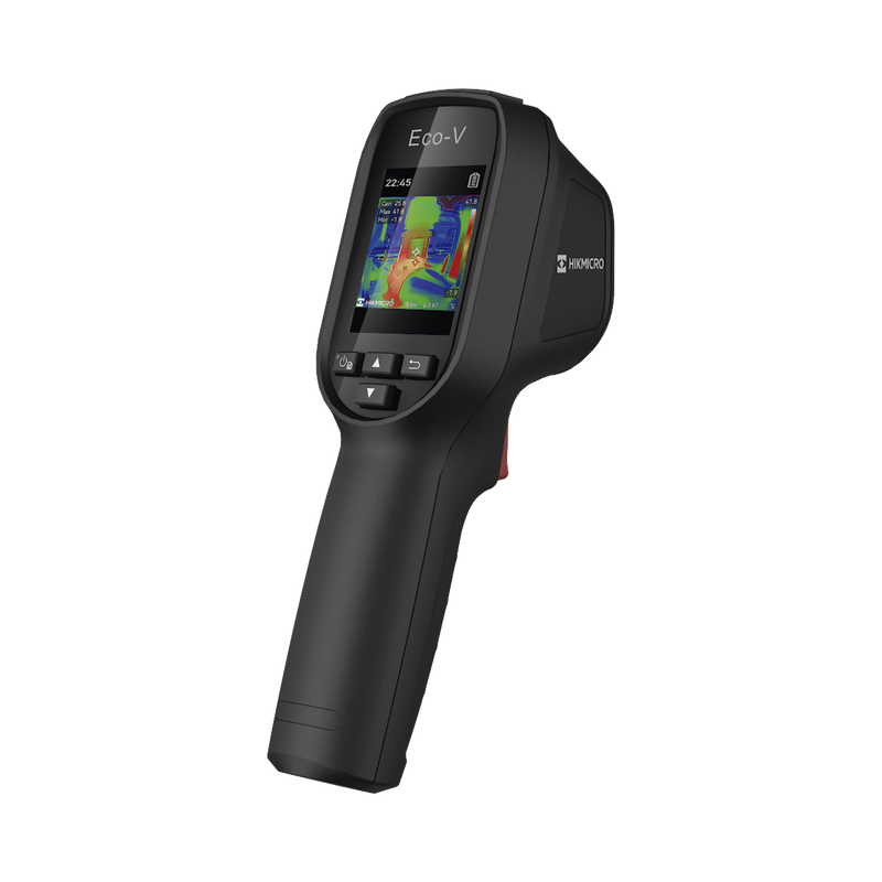 ECO-V - Cámara Termográfica Portátil / Resolución 96 x 96 Térmico / 640 × 480 Cámara Visual / Lente 1.35 mm / Pantalla LCD 2.4 / IP54  / Memoria interna 4 Gb