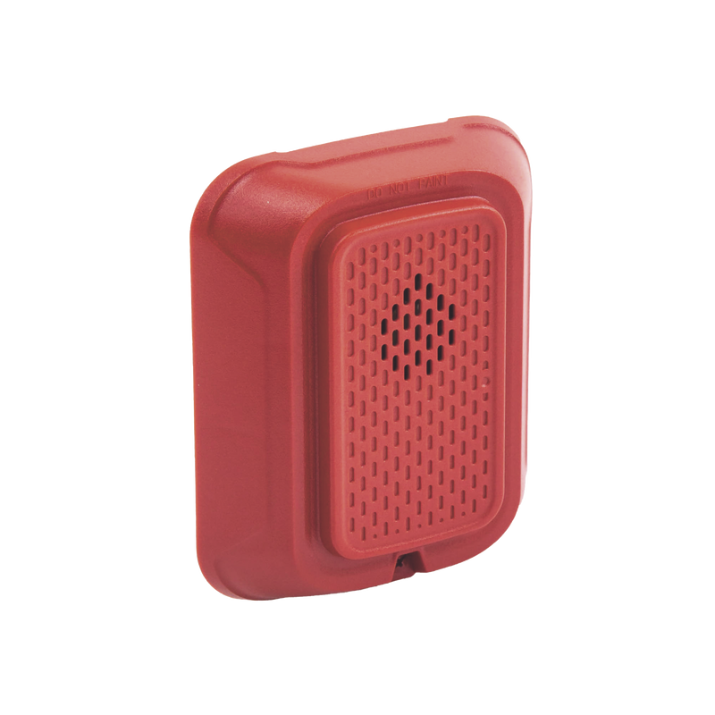 HR-L Sirena para Montaje en Pared, 12 a 24 Vcc, Color Rojo, Nuevo Diseño Moderno y Elegante y Menor Consumo de Corriente