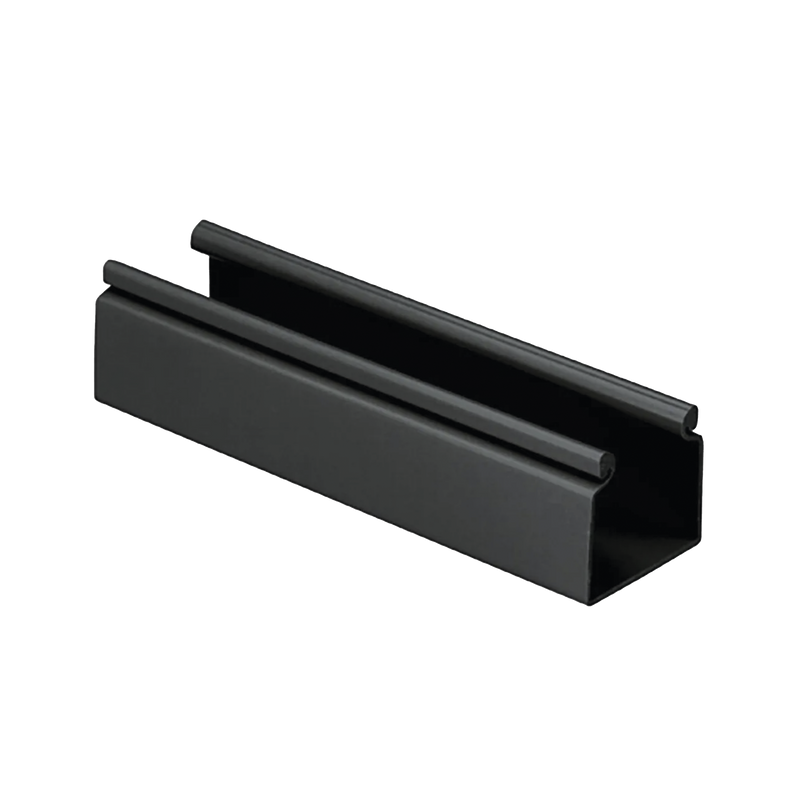 Canaleta FiberRunner? 2X2 sin Tapa, de PVC Rígido, Sin Orificios de Montaje, Color Negro, 1.8 m de Largo