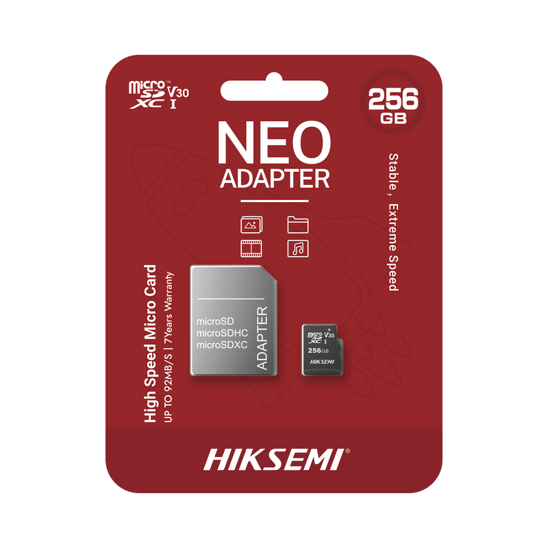 HS-TF-C1/256G/NEO/A Memoria microSD con Adaptador Ideal para Celular o Tablet / 256 GB / Multipropósito