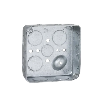 Caja Cuadrada 4 x 4"/Profundidad  1- 1/2"/ 11 Entradas de 3/4" y 1 de 1/2". - Toer