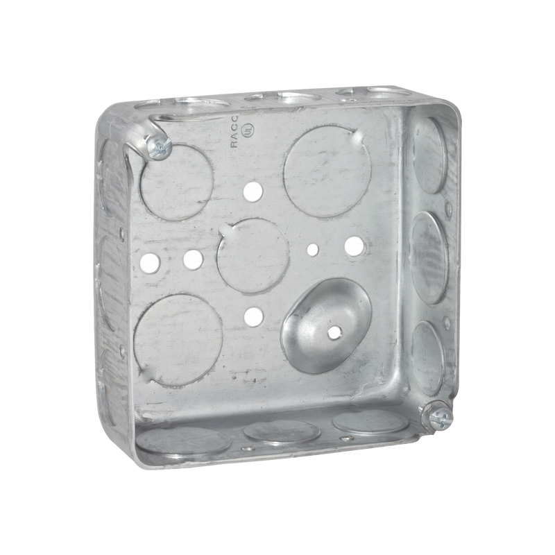 Caja Cuadrada 4 x 4/ Profundidad 1- 1/2/ Cuenta con 11 Entradas de 1/2 y 6 de 3/4..