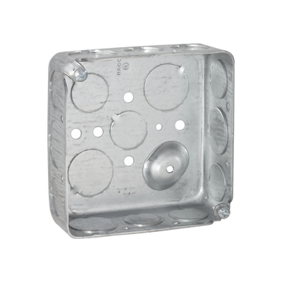 Caja Cuadrada 4 x 4"/ Profundidad 1- 1/2"/ Cuenta con 11 Entradas de 1/2" y 6 de 3/4".. - Toer