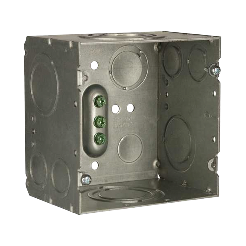 Caja Cuadrada 4- 11/16 x 4 11/16/ Profundidad de 3-1/4/ 2 Entradas  1, 1 1/4, 1 1/2, 2, 2 Entradas 1-1 1/4, 2 Entradas 3/4 - 1, 4 Entradas 1/2 - 3/4, 2 Entradas 1/2.