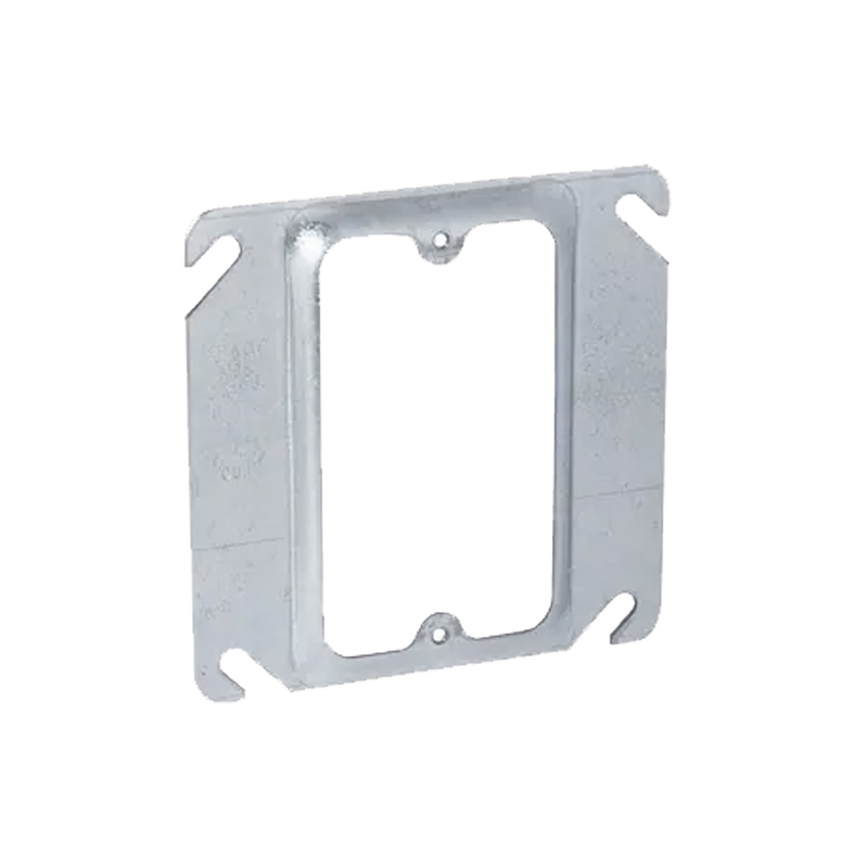 Sobretapa Cuadrada de 4 de Acero Galvanizado con realce de 1/4.