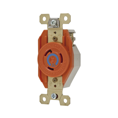 Receptáculo Sencillo de Media Vuelta/ 20 A 250 V CA / 2 Polos 3 Hilos / Nema L6-20R. - Toer