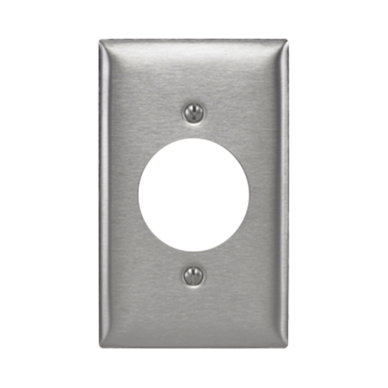 Placa para Receptaculo Sencillo 20 y 30 A de Media Vuelta/ 1.6 (40 mm) / Acero Inoxidable.