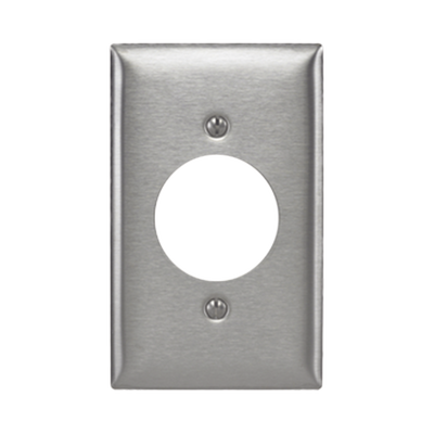 Placa para Receptaculo Sencillo 20 y 30 A de Media Vuelta/ 1.6" (40 mm) / Acero Inoxidable. - Toer