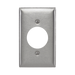 Placa para Receptaculo Sencillo 20 y 30 A de Media Vuelta/ 1.6" (40 mm) / Acero Inoxidable. - Toer