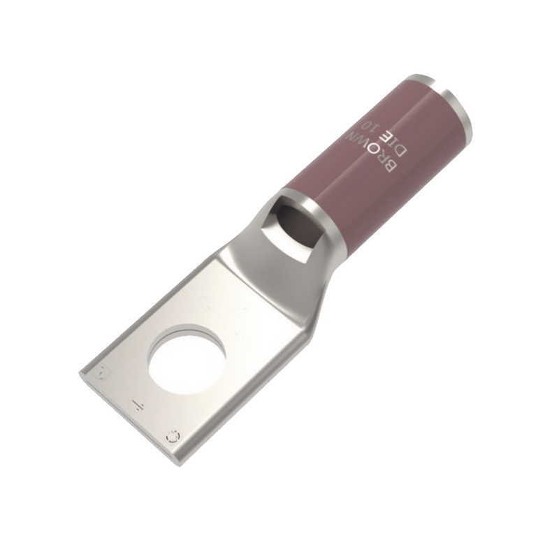 HUB-YA4-CL6-BOX Zapata Terminal de Compresión de Cobre Electrolítico Estañado de Cañón Corto para Tornillo de 1/2 y Calibre 4 AWG.