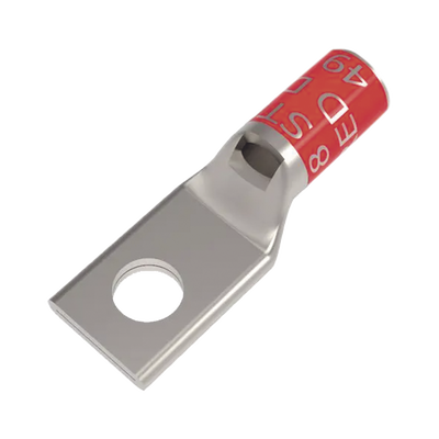 Zapata Terminal de Compresión BURNDY Cañón Corto para Tornillo de 5/16" y Calibre 8 AWG.