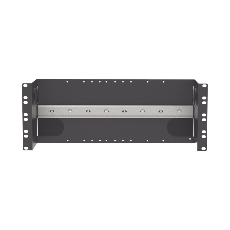 Soporte Industrial Para Instalar Equipos de Montaje en Riel DIN, Para Racks o Gabinetes Estándar de 19in, de 4UR, Color Negro