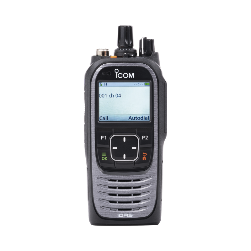 IC-F3400DS/11S Radio digital NXDN con pantalla a color en la banda de VHF, rango de frecuencia 136-174MHz, de 1024 canales, sumergible IP68, encriptación DES, GPS, bluethooth. no incluye cargador ni antena.