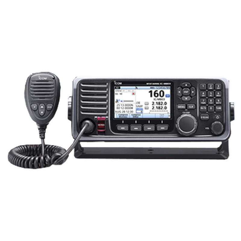 IC-M803 Radio Móvil Marino MF/HF en modos de operación SSB, LSB, AM, CW, FSK, AFSK, llamada digital DSC, con cabezal remoto, gran pantalla a color de fácil acceso
