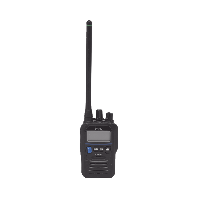 IC-M85UL Radio VHF Portátil, Intrínsicamente Seguro, 5 W de Potencia de RF, Certificado UL, Opción de Uso en Mar y Tierra, Funciones de Emergencia, IP67 y MIL-STD-810G, 11 horas de duración de batería