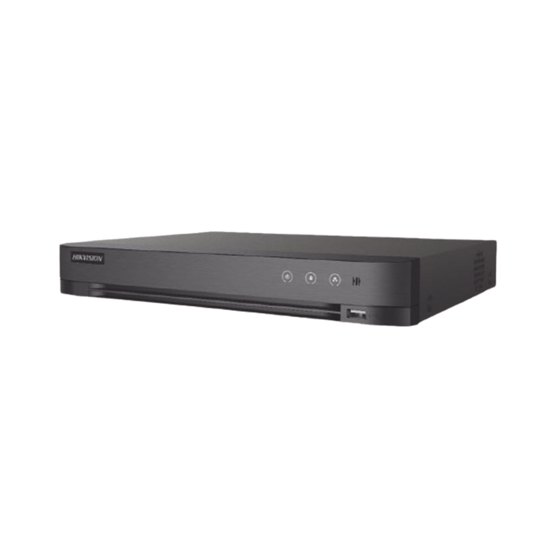 IDS-7204HUHI-M1/X DVR 4 Canales TURBOHD + 4 Canales IP / 8 Megapixel (4K) / Audio por Coaxitron / ACUSENSE / Reconocimiento Facial / 1 Bahía de Disco Duro / Salida de Video en Full HD / H.265+