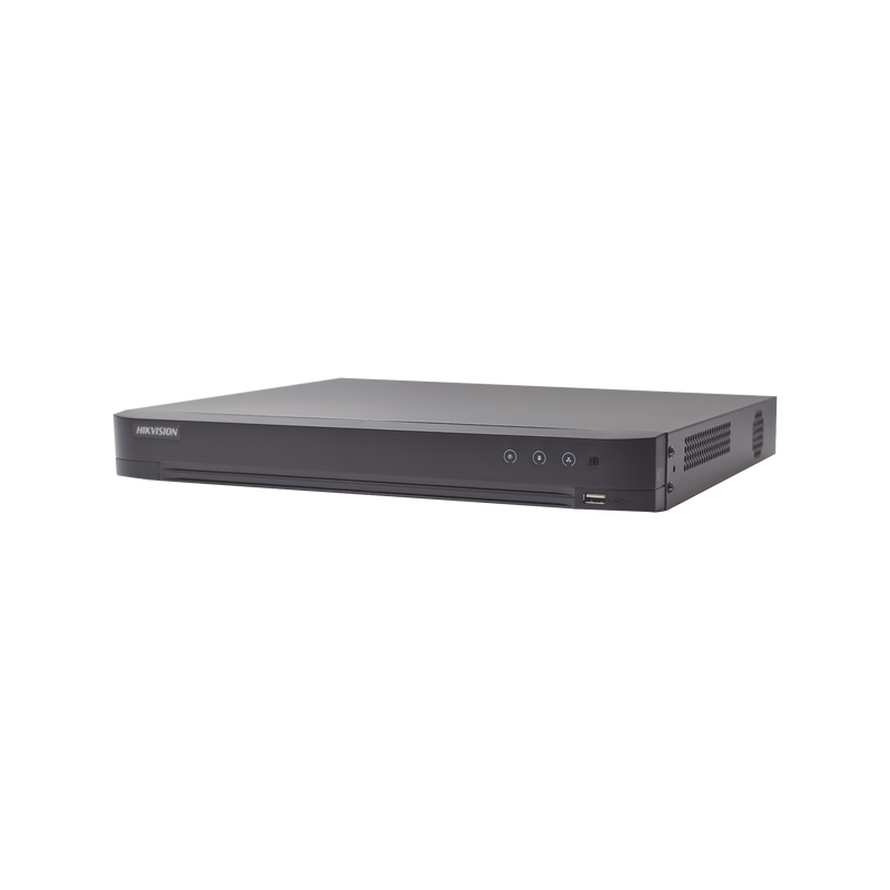 IDS-7208HUHI-M1/XT DVR 8 Canales TURBOHD + 8 Canales IP / 8 Megapixel (4K) / Audio de dos vías por Coaxitron / ACUSENSE / Reconocimiento Facial / 1 Bahía de Disco Duro / Salida de Video en 4K / H.265+