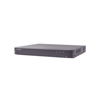 DVR 16 Canales TurboHD + 16 Canales IP / 8 Megapixel (4K) / Acusense (Evita Falsas Alarmas) / Audio por Coaxitron / 2 Bahías de Disco Duro / Salida de Video en 4K / 8 Entradas de Alarma / 4 Salidas de Alarma / H.265+