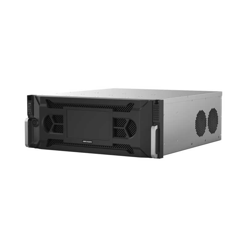IDS-96128NXI-I24(C) NVR 12 Megapixel (4K) / 128 Canales IP / 24 Bahías de Disco Duro / 4 Tarjetas de Red / Soporta RAID / Reconocimiento Facial / Bases de Datos / Filtro de Falsas Alarmas / Detección de Cuerpo Humano y Vehículos
