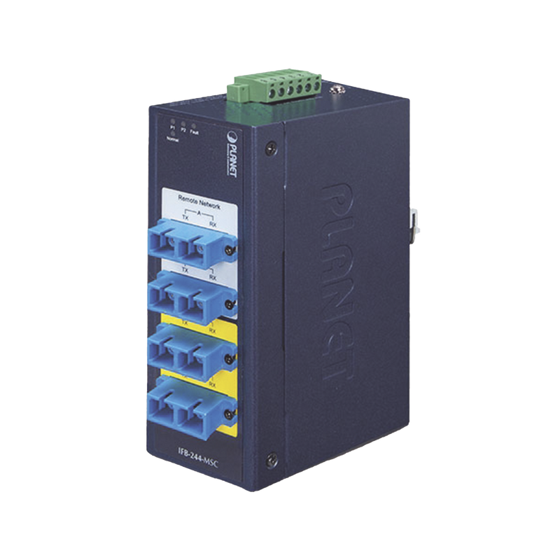 IFB-244-MSC Switch Industrial Bypass de Fibra Optica Multimodo con Conector SC de 2 Canales