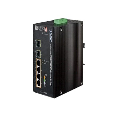 IGS-624HPT Switch PoE Industrial No Administrable de 4 Puertos PoE 10/100/1000T 802.3at, 2 Puertos SFP 10/1000X