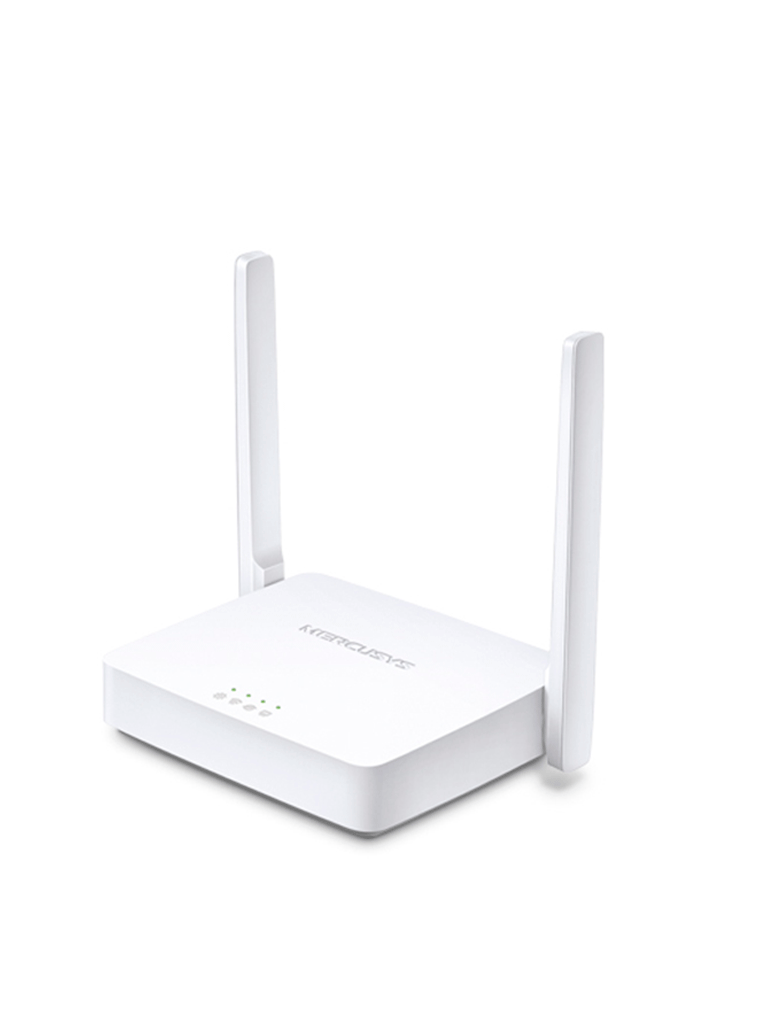 MERCUSYS MW302R -   Router inalámbrico N de 2.4 GHz con velocidad de 300 Mbps, 1 puerto WAN 10/100 Mbps, 2 puertos LAN 10/100 Mbps y 2 antenas de 5 dBi. Compatible con IPv6 e IPTV.