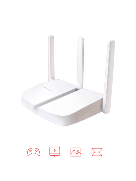 MERCUSYS MW306R - Router inalámbrico N de 2.4 GHz con velocidad de 300 Mbps, 1 puerto WAN 10/100 Mbps, 3 puertos LAN 10/100 Mbps y 3 antenas de 5 dBi. Compatible con IPTV e IPv6.