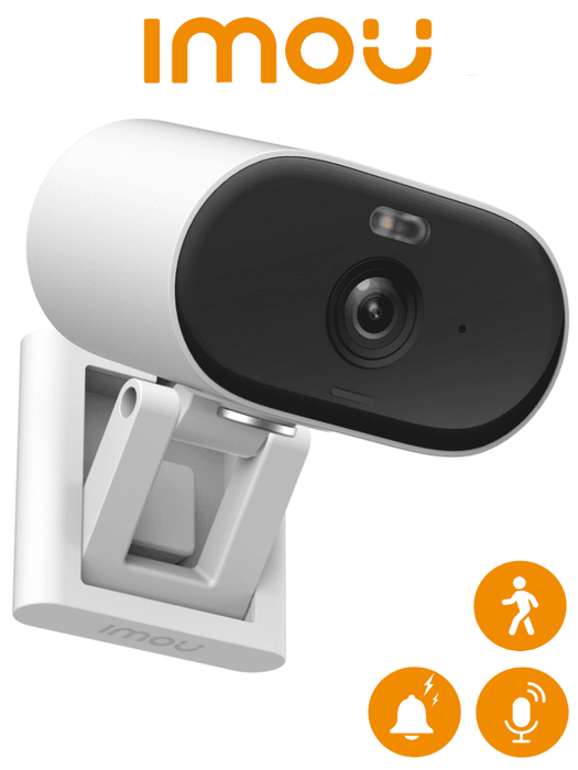 IMOU VERSA (IPC-C22FN-C) -Cámara IP WiFi IMOU VERSA de 2 MP,con lente de 2.8 mm y 97°d apertura, ofrece compresión H.265, audio bidireccional, sirena, visión nocturna de 20 m, ranura MicroSD, detección de humanos y certificación IP65