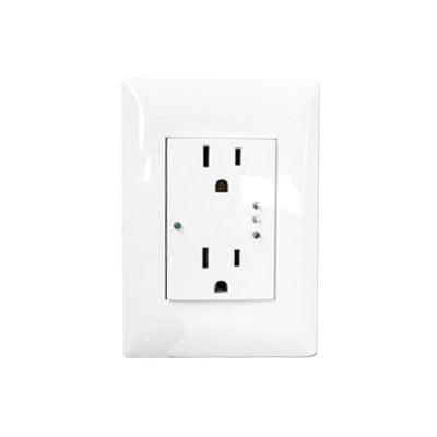 INTELI-GROUND Contacto Inteligente de Pared Doble 120, 15A, con Supresor de Picos Tipo A.