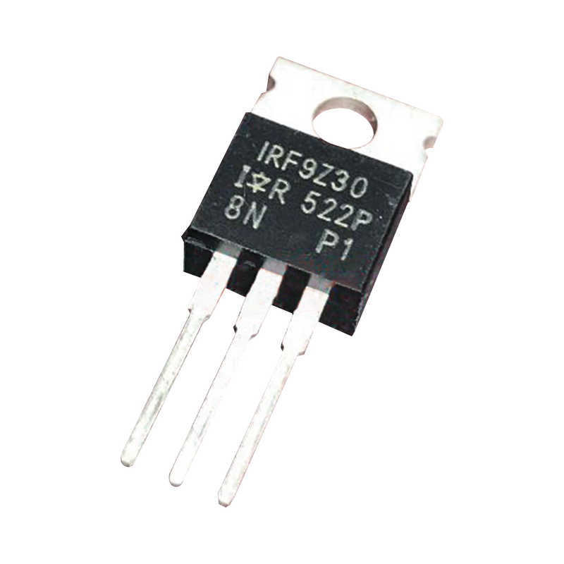 IRF9Z30 Transistor de Potencia MOSFET, Canal P, 50 Volt, 18 Amp., 0.14 Ohm, 74 Watt, TO-220AB, para Analizador III.