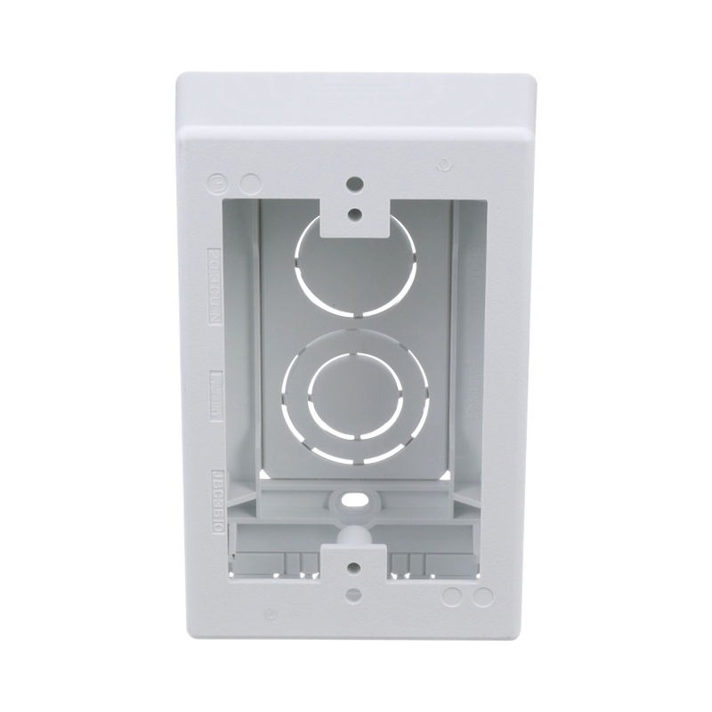 Caja de Pared Superficial, uso Universal con Placas de Pared, Con Cinta Adhesiva, Color Blanco