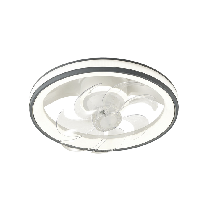 Ventilador de Techo con Luminario LED de  110 V CA 50/60 Hz /  88 W /4500 Lm / 6500 - 4 000 - 2 700 K /3 Tonos de Luz / 500 mm / 6 Velocidades / Dimeable /Color Blanco y Gris.