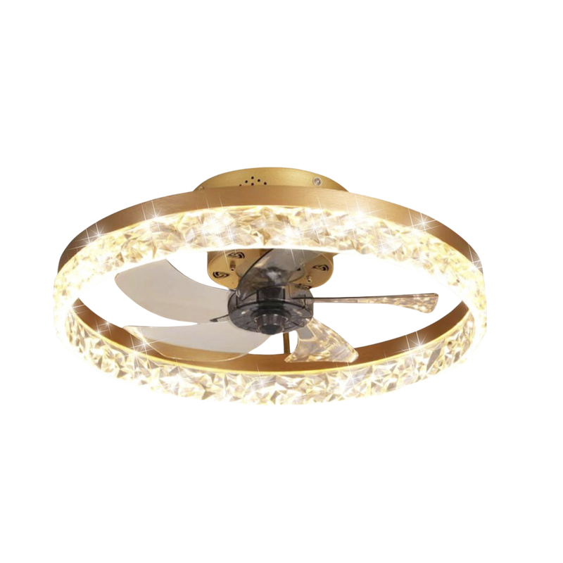 JLV-022 Ventilador de Techo con Luminario LED de  110 V CA 50/60 Hz /  88 W /4500 Lm / 6500 - 4 000 - 2 700 K /3 Tonos de Luz / 400 mm / 3 Velocidades / Dimeable.