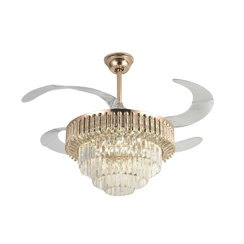 JLV-042 Ventilador de Techo con Luminario LED de  110 V CA 50/60 Hz /  88 W /4500 Lm / 6500 - 4 000 - 2 700 K /3 Tonos de Luz / 1075 mm / 6 Velocidades /No Dimeable.